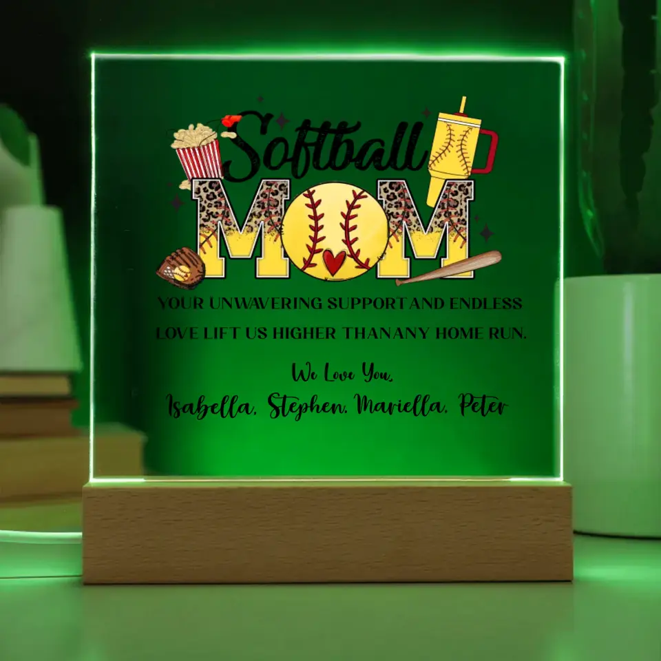 Personalized Softball Mom Acrylic