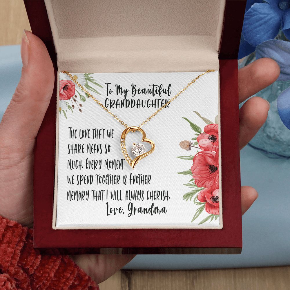 To My Granddaughter From Grandma, The Love we Share, Granddaughter Necklace, Granddaughter Gift, Forever Love Necklace