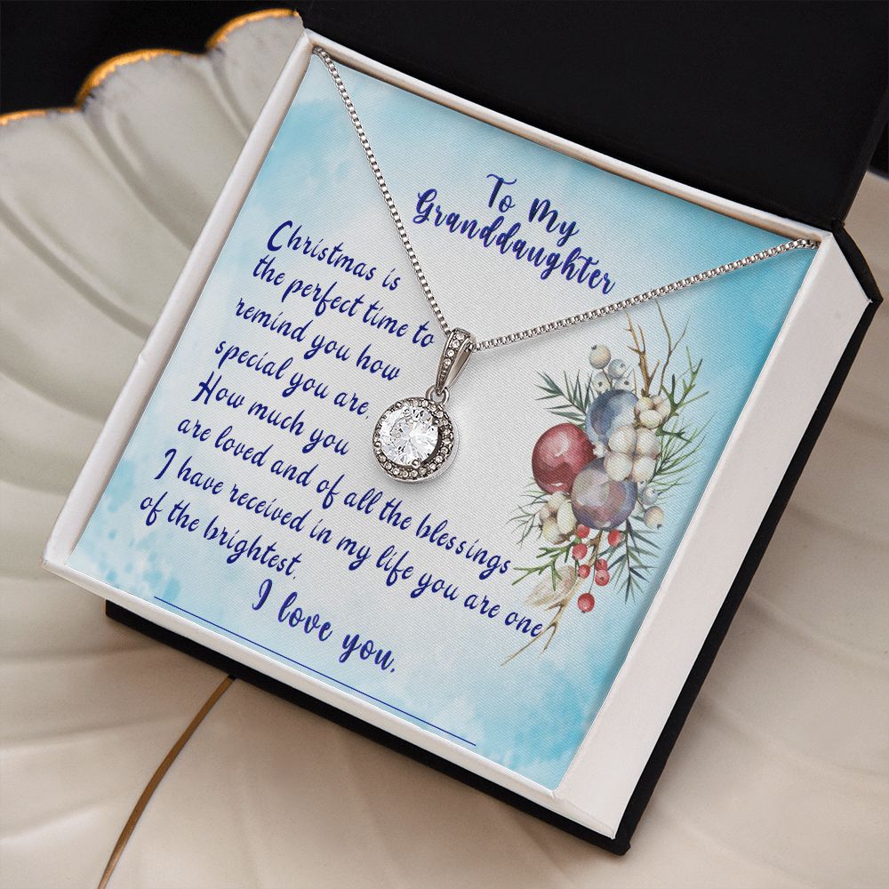 Granddaughter "Christmas is the Perfect Time" Granddaughter Necklace Gifts - Granddaughter Jewelry, Special Gift for Her