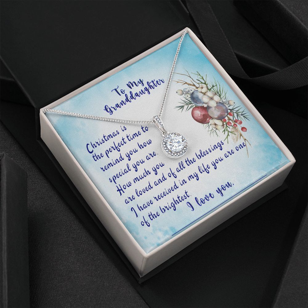 Granddaughter "Christmas is the Perfect Time" Granddaughter Necklace Gifts - Granddaughter Jewelry, Special Gift for Her