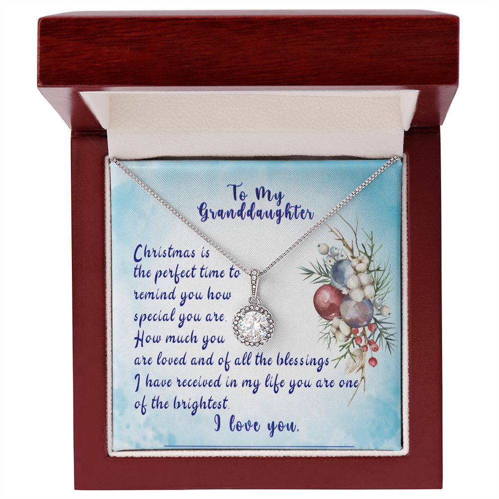 Granddaughter "Christmas is the Perfect Time" Granddaughter Necklace Gifts - Granddaughter Jewelry, Special Gift for Her