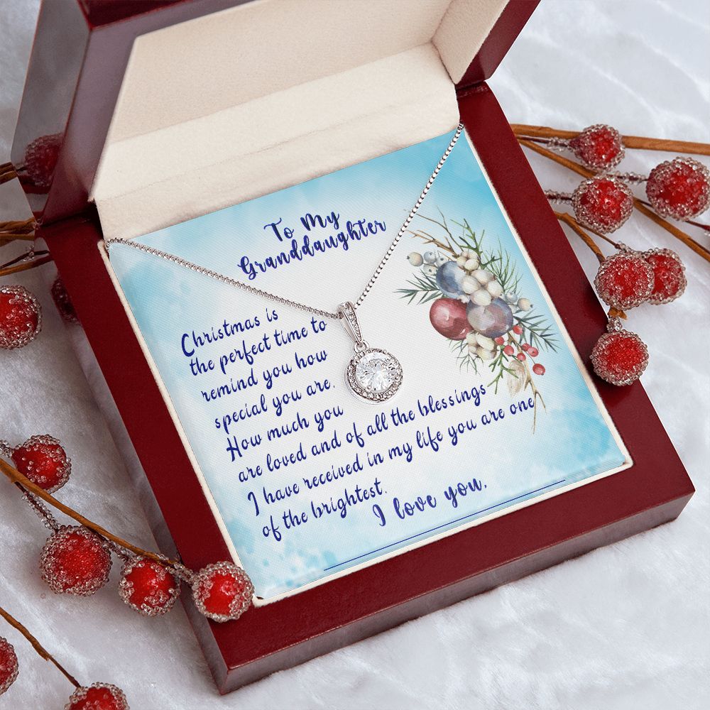 Granddaughter "Christmas is the Perfect Time" Granddaughter Necklace Gifts - Granddaughter Jewelry, Special Gift for Her