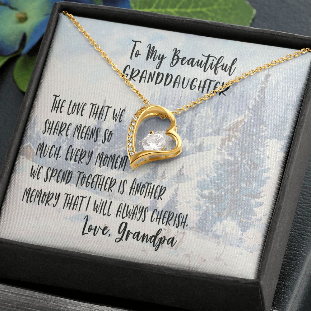 Granddaughter, The Love that we Share, Granddaughter Necklace, Granddaughter Gift Forever Love Necklace