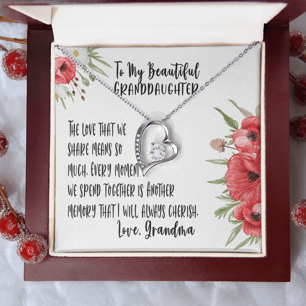 To My Granddaughter From Grandma, The Love we Share, Granddaughter Necklace, Granddaughter Gift, Forever Love Necklace