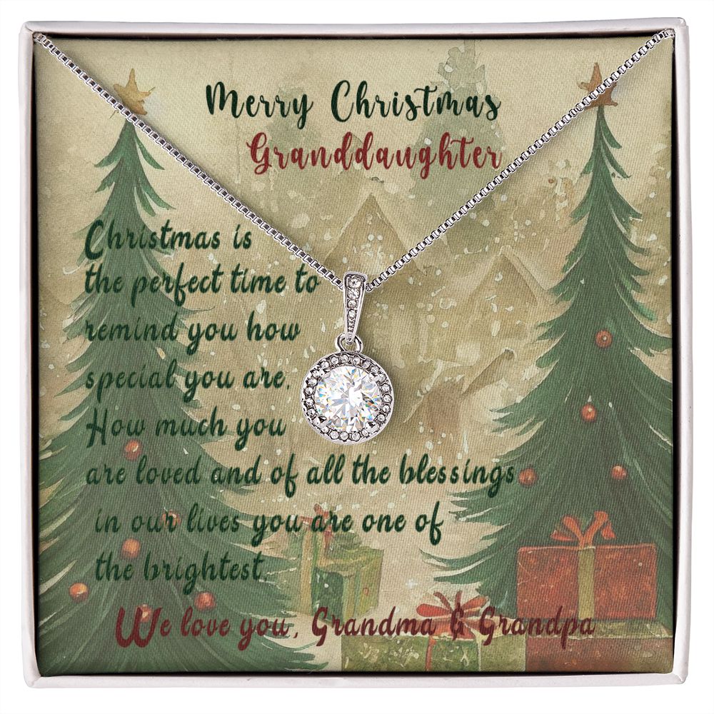 Merry Christmas Granddaughter, Grandma Grandpa To My Granddaughter, Christmas is the Perfect Time, Eternal Love Necklace