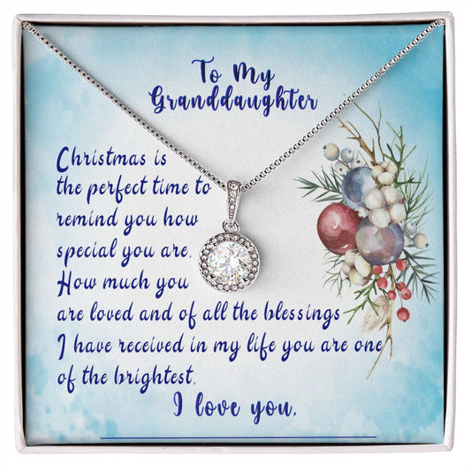 Granddaughter "Christmas is the Perfect Time" Granddaughter Necklace Gifts - Granddaughter Jewelry, Special Gift for Her