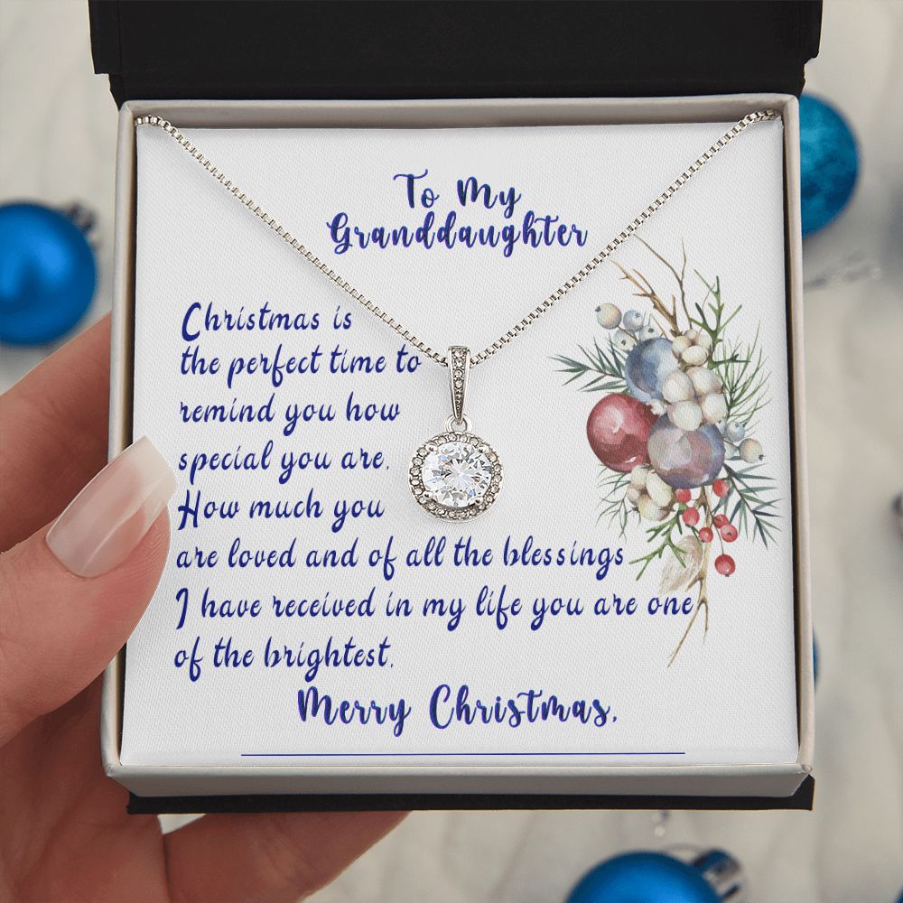 Granddaughter Necklace From Grandma- Christmas is the Perfect Time- Granddaughter Necklace Gift- Merry Christmas