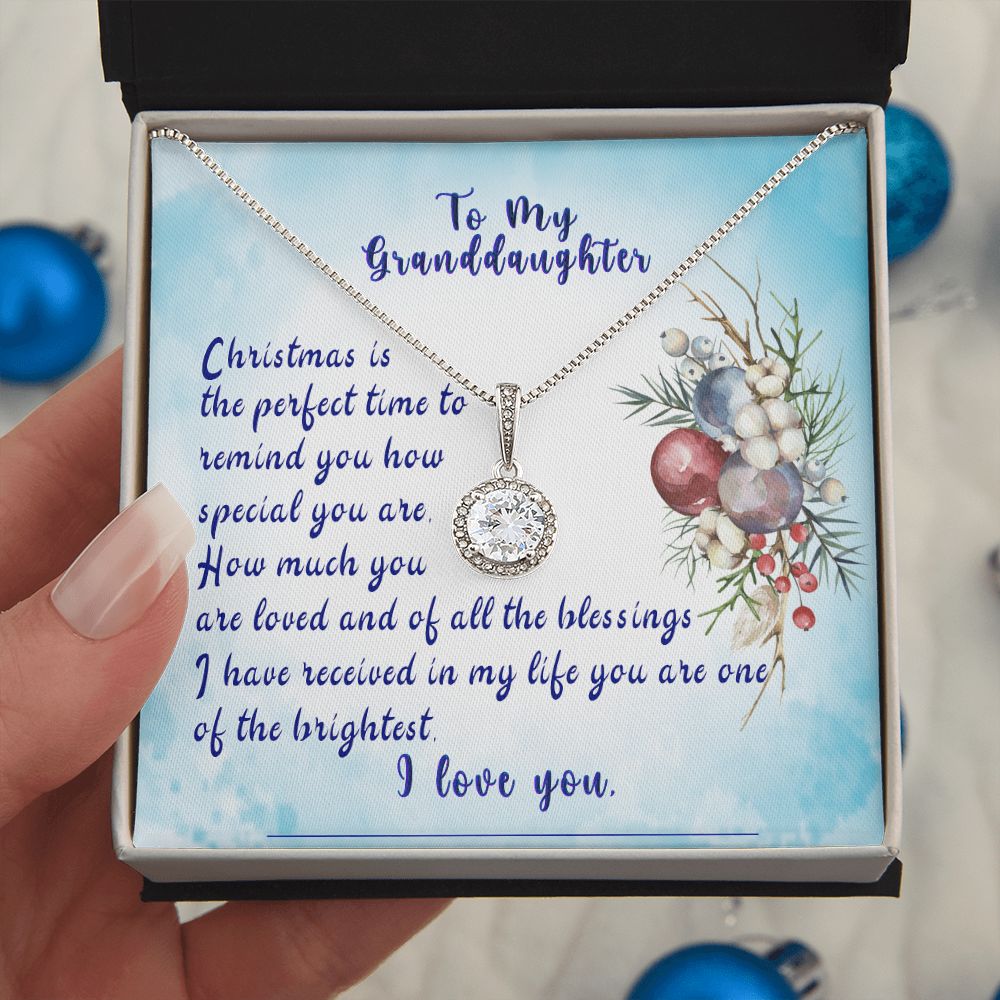 Granddaughter "Christmas is the Perfect Time" Granddaughter Necklace Gifts - Granddaughter Jewelry, Special Gift for Her