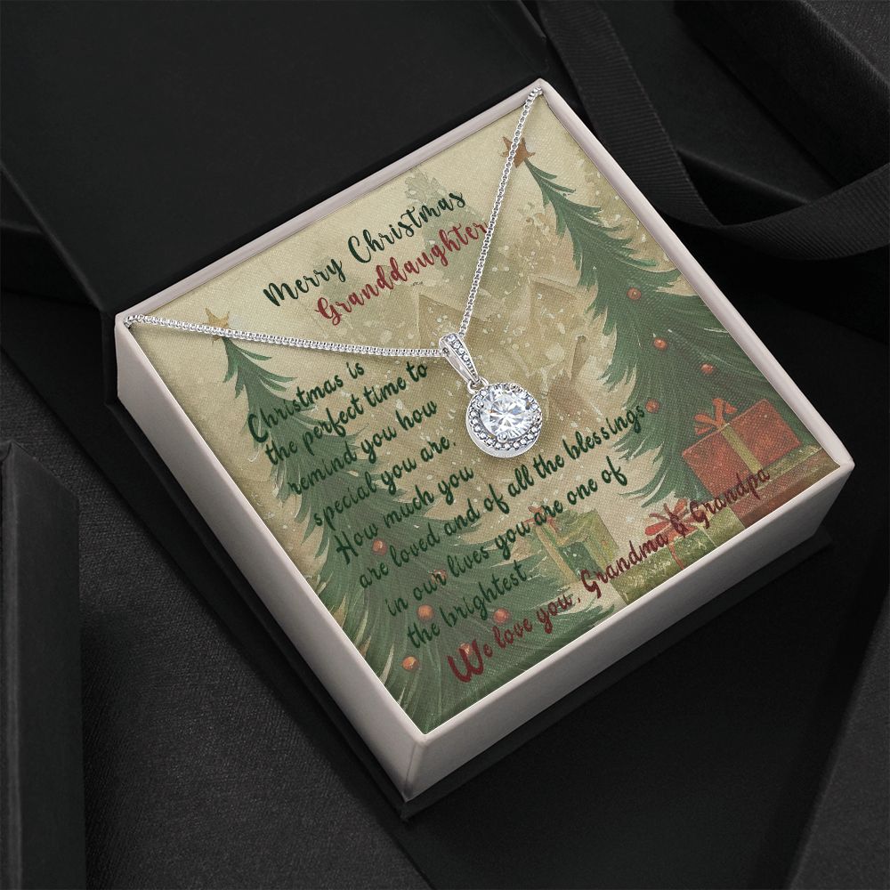 Merry Christmas Granddaughter, Grandma Grandpa To My Granddaughter, Christmas is the Perfect Time, Eternal Love Necklace
