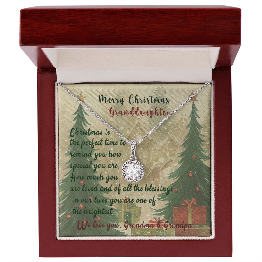 Merry Christmas Granddaughter, Grandma Grandpa To My Granddaughter, Christmas is the Perfect Time, Eternal Love Necklace