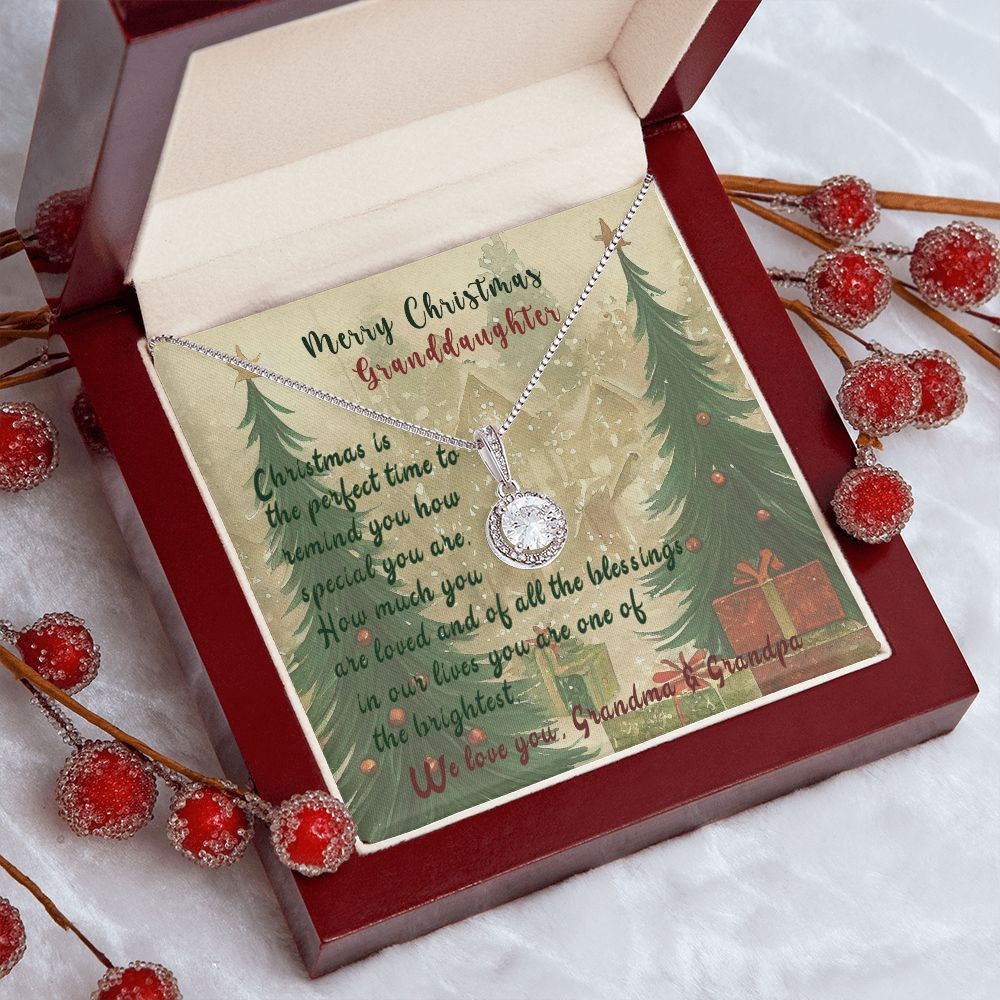Merry Christmas Granddaughter, Grandma Grandpa To My Granddaughter, Christmas is the Perfect Time, Eternal Love Necklace