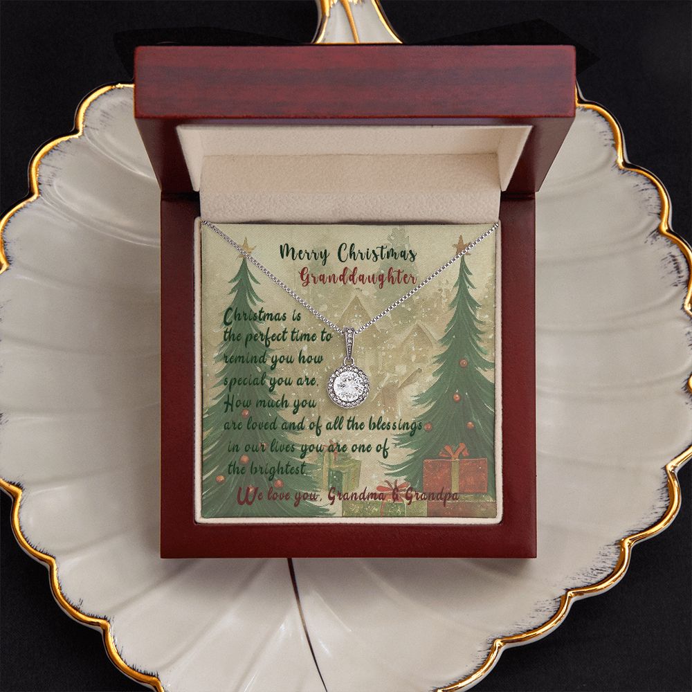 Merry Christmas Granddaughter, Grandma Grandpa To My Granddaughter, Christmas is the Perfect Time, Eternal Love Necklace