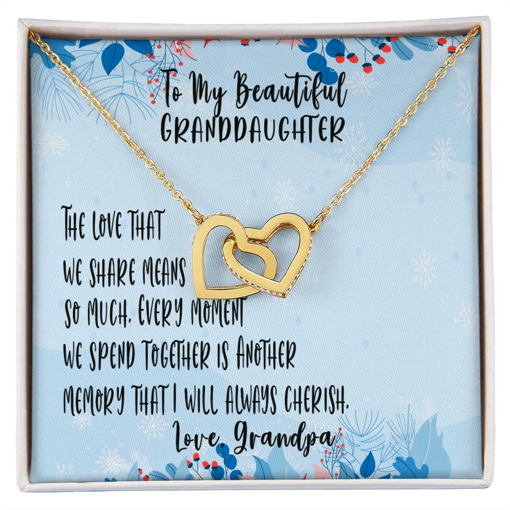 For My Beautiful Granddaughter at Christmas, The Love we Share, Two Hearts Granddaughter Necklace, Granddaughter Christmas Gift, Memorable Gift for Her
