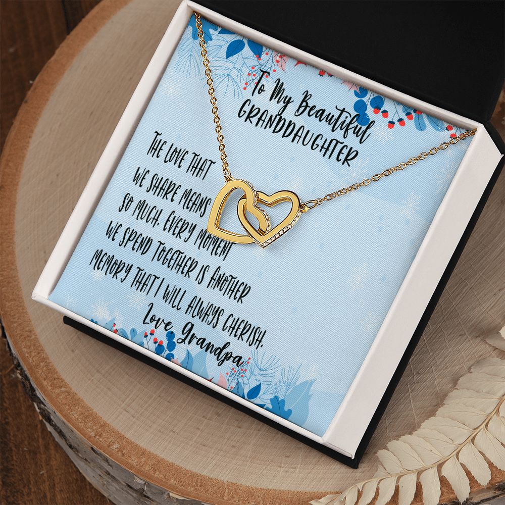 For My Beautiful Granddaughter at Christmas, The Love we Share, Two Hearts Granddaughter Necklace, Granddaughter Christmas Gift, Memorable Gift for Her