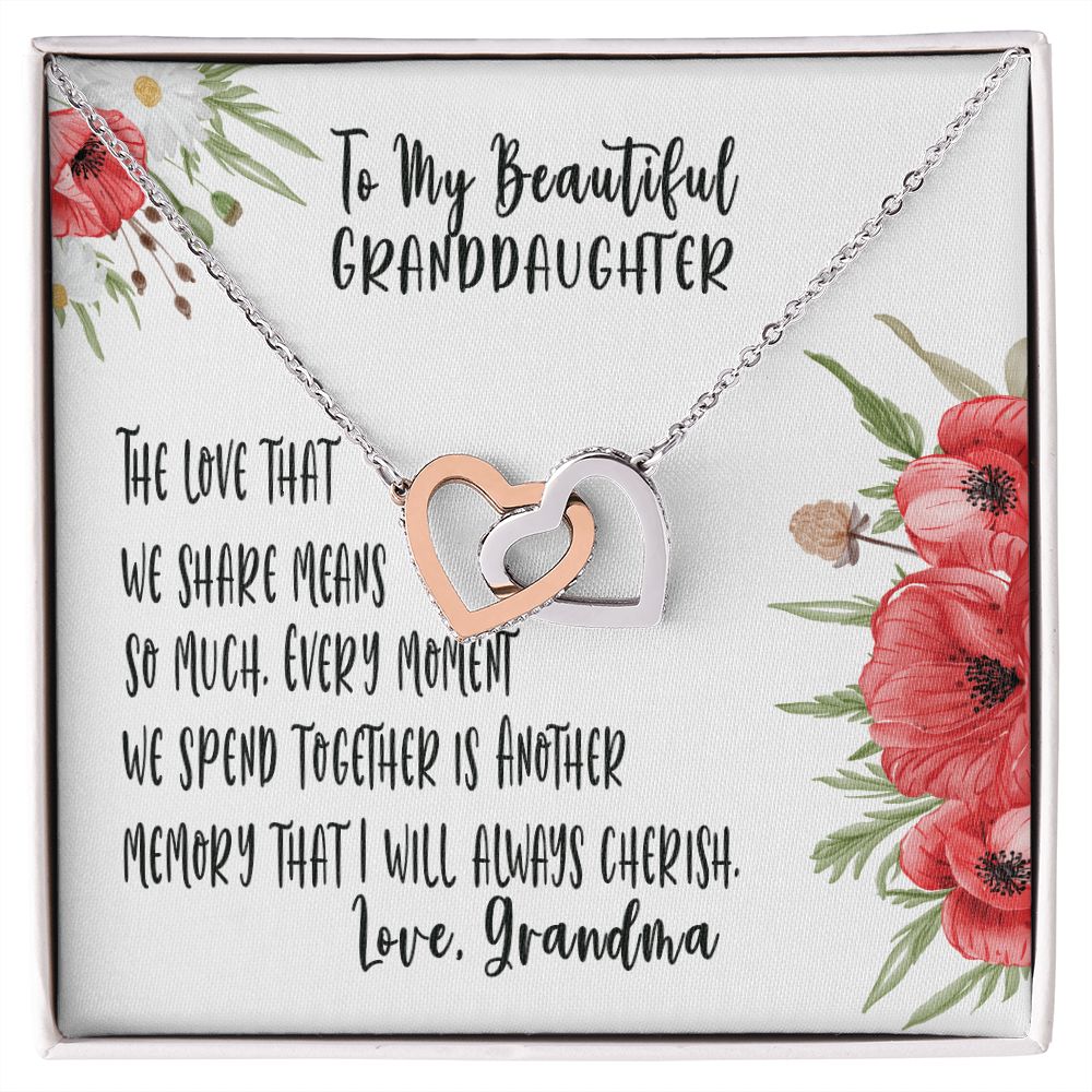To My Granddaughter, The Love we Share, Gift For Granddaughter Necklace, Granddaughter Jewelry