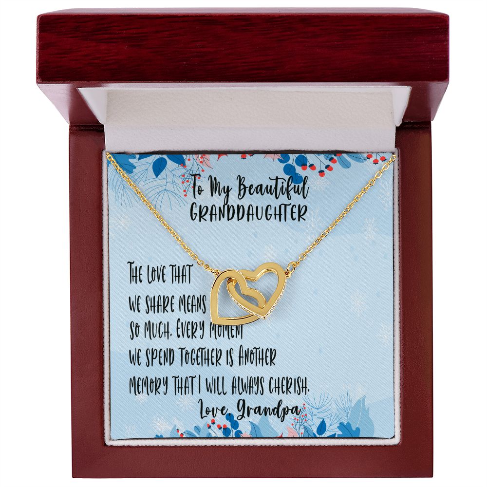 For My Beautiful Granddaughter at Christmas, The Love we Share, Two Hearts Granddaughter Necklace, Granddaughter Christmas Gift, Memorable Gift for Her