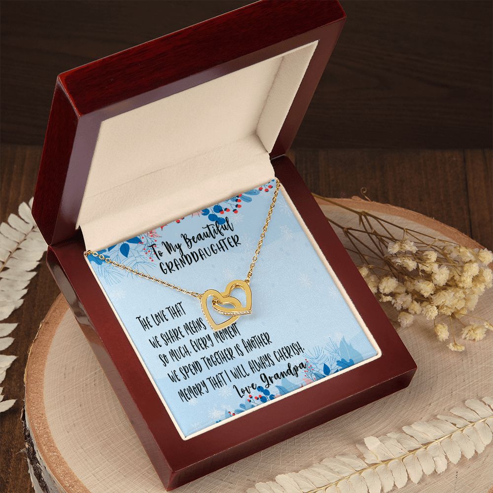 For My Beautiful Granddaughter at Christmas, The Love we Share, Two Hearts Granddaughter Necklace, Granddaughter Christmas Gift, Memorable Gift for Her