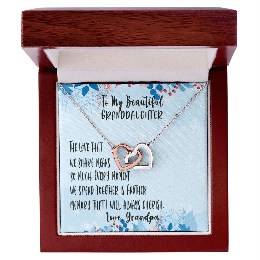 For My Beautiful Granddaughter at Christmas, The Love we Share, Two Hearts Granddaughter Necklace, Granddaughter Christmas Gift, Memorable Gift for Her
