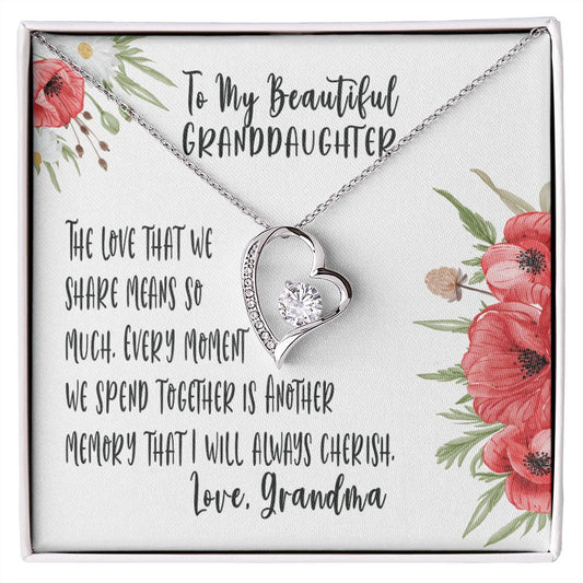 To My Granddaughter From Grandma, The Love we Share, Granddaughter Necklace, Granddaughter Gift, Forever Love Necklace