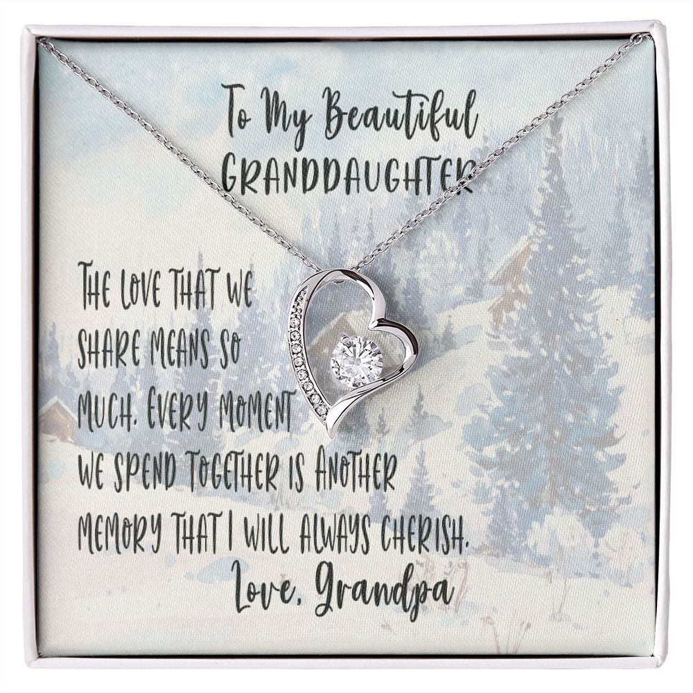 Granddaughter, The Love that we Share, Granddaughter Necklace, Granddaughter Gift Forever Love Necklace