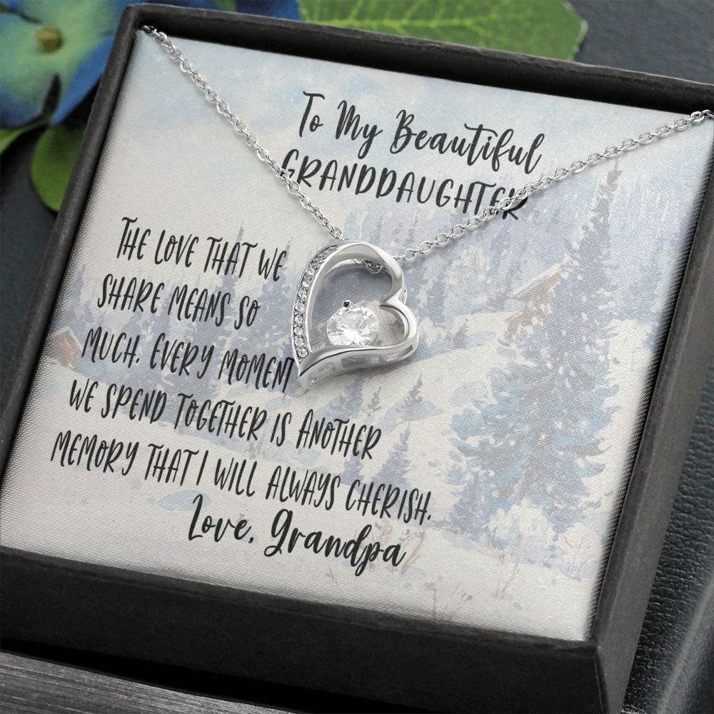 Granddaughter, The Love that we Share, Granddaughter Necklace, Granddaughter Gift Forever Love Necklace