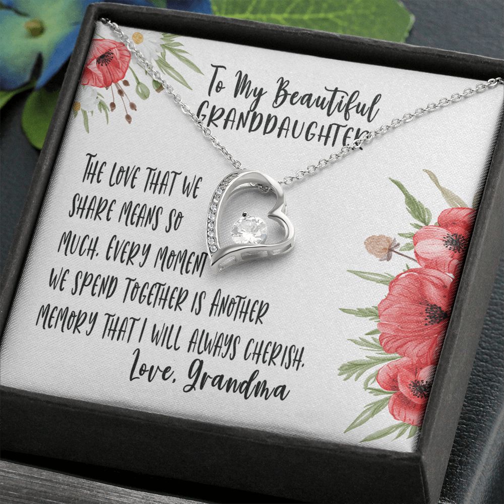 To My Granddaughter From Grandma, The Love we Share, Granddaughter Necklace, Granddaughter Gift, Forever Love Necklace