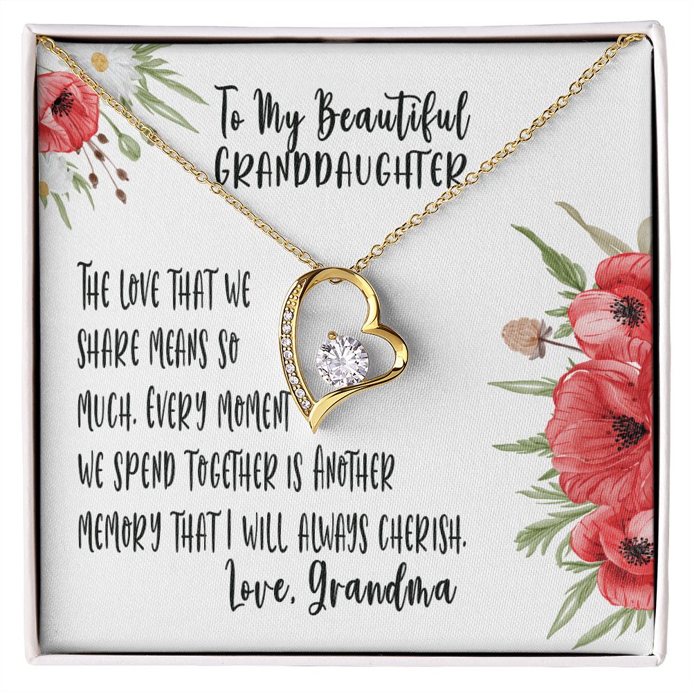 To My Granddaughter From Grandma, The Love we Share, Granddaughter Necklace, Granddaughter Gift, Forever Love Necklace