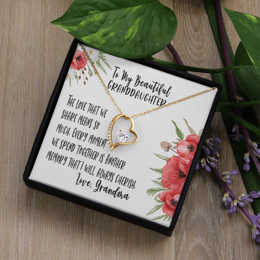 To My Granddaughter From Grandma, The Love we Share, Granddaughter Necklace, Granddaughter Gift, Forever Love Necklace